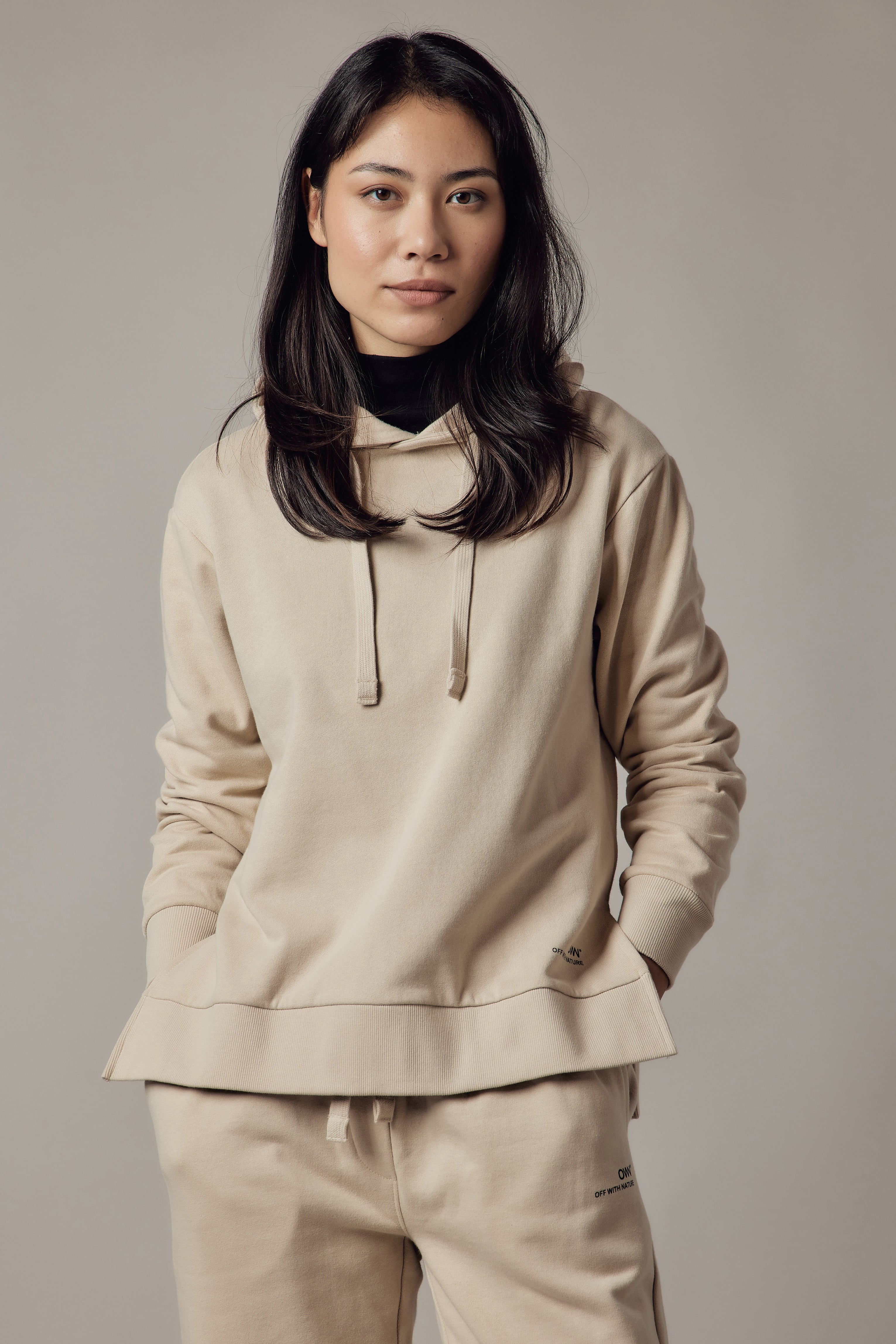 Brushed Hoodie with Side Slits