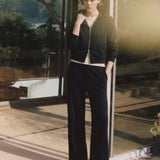 Felpa con Cappuccio e Zip in Interlock Black