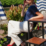 Pantalone a Gamba Dritta in Interlock Off White