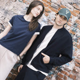 T-Shirt Girocollo in Jersey Navy