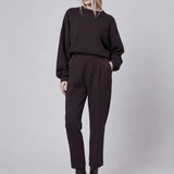 Pantalone Gamba Dritta alla Caviglia in Interlock Wood
