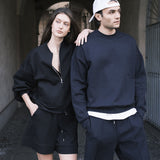 Loose Fit Interlock Shorts in Navy