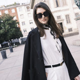 Giacca Blazer Doppiopetto in Interlock Black