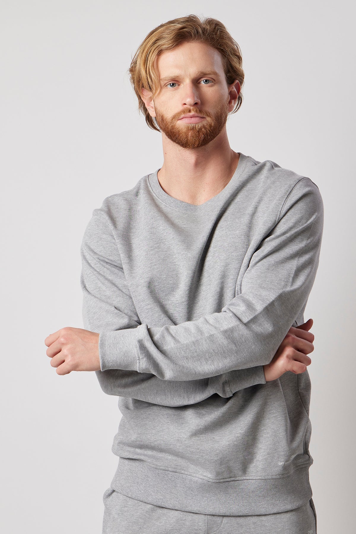 Set Felpa Girocollo + Joggers Grigio Chiaro Melange