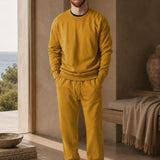 Set Felpa Felpata Girocollo + Joggers Felpati Ocra
