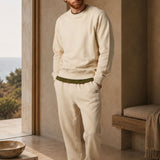 Set Felpa Felpata Girocollo + Joggers Felpati Ecru