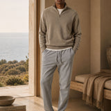 Joggers Felpati Dritti Grigio Chiaro Melange