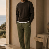 Military Green Straight Fleece Joggers