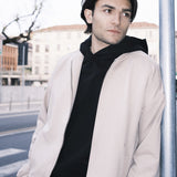 Giubbotto Bomber Loose Fit in Interlock Beige