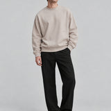 Felpa Girocollo Loose Fit in Interlock Beige