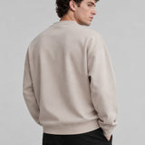 Felpa Girocollo Loose Fit in Interlock Beige