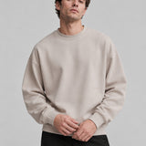 Felpa Girocollo Loose Fit in Interlock Beige