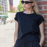 T-Shirt Girocollo in Jersey Black