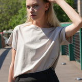 Beige Jersey Crew-Neck T-Shirt