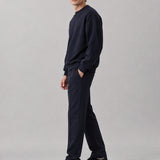 Felpa Girocollo Loose Fit in Interlock Navy