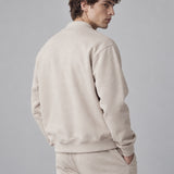 Giubbotto Bomber Loose Fit in Interlock Beige