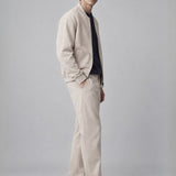 Giubbotto Bomber Loose Fit in Interlock Beige