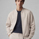 Giubbotto Bomber Loose Fit in Interlock Beige