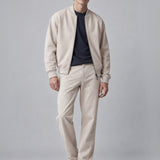 Giubbotto Bomber Loose Fit in Interlock Beige