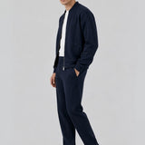 Giubbotto Bomber Loose Fit in Interlock Navy