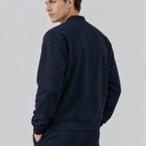 Giubbotto Bomber Loose Fit in Interlock Navy