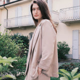 Giacca Blazer Doppiopetto in Interlock Beige