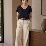 T-Shirt Scollo Profondo Blu