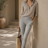 Leggings Grigio Chiaro Melange