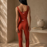 Leggings a Vita Alta Rosso