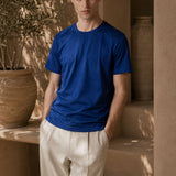 T-Shirt mit Rundhalsausschnitt Royalblau
