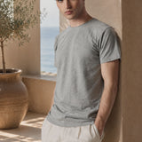Light Grey Marl Stretch Crew Neck T-Shirt
