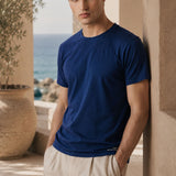 Royal Blue Stretch Crew Neck T-Shirt