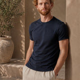 Blue Stretch Crew Neck T-Shirt
