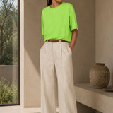 T-Shirt Girocollo Oversize Unisex Verde Mela