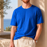 T-Shirt Girocollo Oversize Unisex Blu Cobalto
