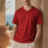 T-Shirt Scollo a V Rosso