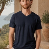 T-Shirt Scollo a V Blu