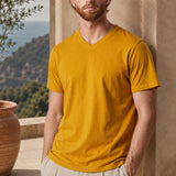 T-Shirt Scollo a V Ocra