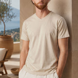 T-Shirt Scollo a V Ecru