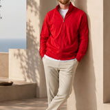 Red Zip-Up Sweatshirt