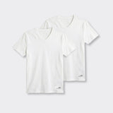 T-Shirt Scollo a V Bianco - Set da 2