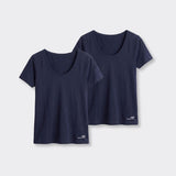 T-Shirt Scollo Profondo Blu - Set da 2