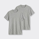 T-Shirt Girocollo Grigio Chiaro Melange - Set da 2