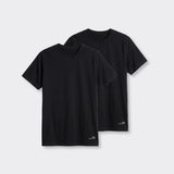T-Shirt Girocollo Elasticizzata Nero - Set da 2