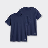 T-Shirt Girocollo Elasticizzata Blu - Set da 2