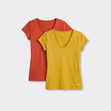 T-Shirt Scollo a V Tomato e Giallo - Set da 2