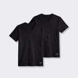 T-Shirt Scollo a V Nero - Set da 2