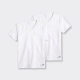 T-Shirt Scollo a V Elasticizzata Bianco - Set da 2