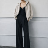 Felpa con Cappuccio e Zip in Interlock Beige