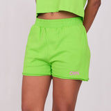 Apple Green Raw Cut Shorts